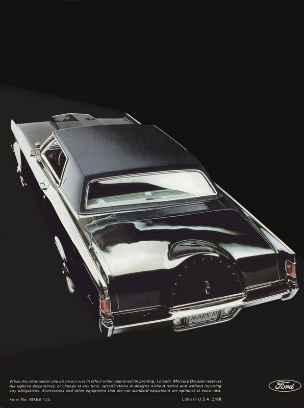 1968 Lincoln Continental Mark III Brochure Page 3